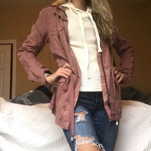 brand new never worn pink “army” jacket!!